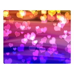 Lovely Hearts, Bokeh Double Sided Flano Blanket (large)  by ImpressiveMoments