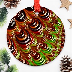 Special Fractal 31 Green,brown Ornament (round)  by ImpressiveMoments