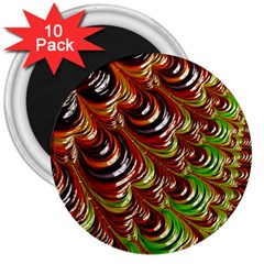 Special Fractal 31 Green,brown 3  Magnets (10 Pack)  by ImpressiveMoments