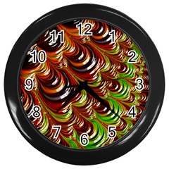 Special Fractal 31 Green,brown Wall Clocks (black) by ImpressiveMoments