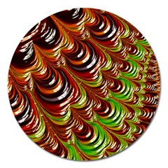 Special Fractal 31 Green,brown Magnet 5  (round) by ImpressiveMoments