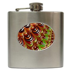 Special Fractal 31 Green,brown Hip Flask (6 Oz) by ImpressiveMoments