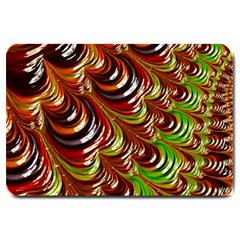 Special Fractal 31 Green,brown Large Doormat  by ImpressiveMoments