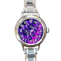 Special Fractal 31pink,purple Round Italian Charm Watches by ImpressiveMoments