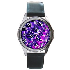 Special Fractal 31pink,purple Round Metal Watches by ImpressiveMoments