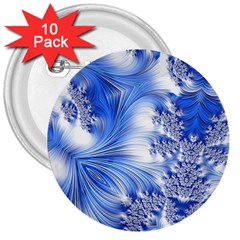 Special Fractal 17 Blue 3  Buttons (10 Pack)  by ImpressiveMoments