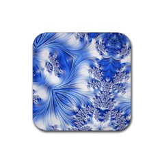 Special Fractal 17 Blue Rubber Coaster (square)  by ImpressiveMoments