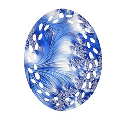 Special Fractal 17 Blue Oval Filigree Ornament (2-side)  by ImpressiveMoments