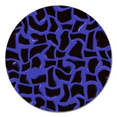 Purple Holes Magnet 5  (round) by LalyLauraFLM