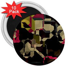 Techno Puzzle 3  Magnet (10 Pack) by LalyLauraFLM