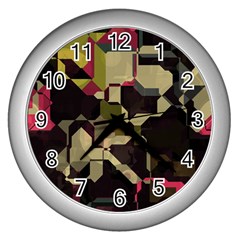 Techno Puzzle Wall Clock (silver) by LalyLauraFLM