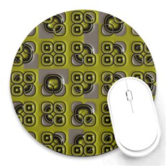 Plastic Shapes Pattern Round Mousepad by LalyLauraFLM