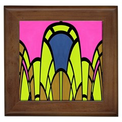 Distorted Symmetrical Shapes Framed Tile by LalyLauraFLM