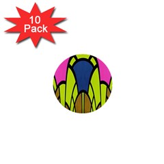 Distorted Symmetrical Shapes 1  Mini Button (10 Pack)  by LalyLauraFLM