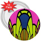 Distorted symmetrical shapes 3  Button (10 pack) Front