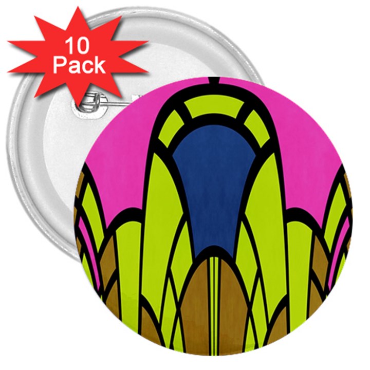 Distorted symmetrical shapes 3  Button (10 pack)