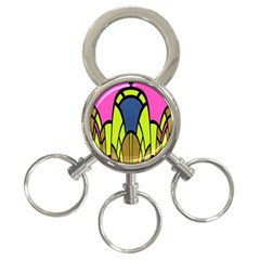 Distorted Symmetrical Shapes 3-ring Key Chain by LalyLauraFLM