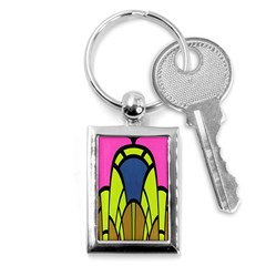 Distorted Symmetrical Shapes Key Chain (rectangle) by LalyLauraFLM