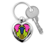 Distorted symmetrical shapes Key Chain (Heart) Front