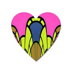 Distorted Symmetrical Shapes Magnet (heart) by LalyLauraFLM