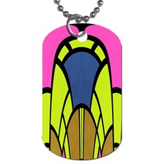 Distorted Symmetrical Shapes Dog Tag (one Side) by LalyLauraFLM