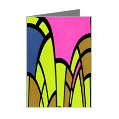 Distorted Symmetrical Shapes Mini Greeting Card by LalyLauraFLM