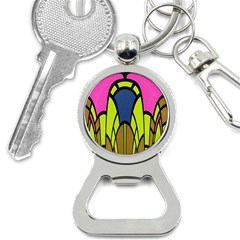 Distorted Symmetrical Shapes Bottle Opener Key Chain by LalyLauraFLM