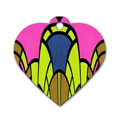 Distorted Symmetrical Shapes Dog Tag Heart (one Side) by LalyLauraFLM