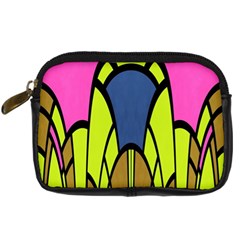 Distorted Symmetrical Shapes Digital Camera Leather Case by LalyLauraFLM