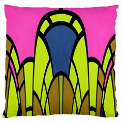 Distorted Symmetrical Shapes Large Cushion Case (two Sides) by LalyLauraFLM