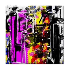 Abstract City View Tile Coasters by digitaldivadesigns