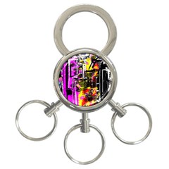 Abstract City View 3-ring Key Chains by digitaldivadesigns