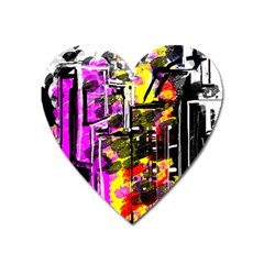 Abstract City View Heart Magnet by digitaldivadesigns