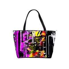 Abstract City View Shoulder Handbags by digitaldivadesigns