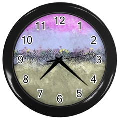 Abstract Garden In Pastel Colors Wall Clocks (black) by digitaldivadesigns