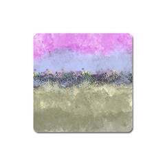 Abstract Garden In Pastel Colors Square Magnet by digitaldivadesigns