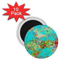 Abstract Garden In Aqua 1 75  Magnets (10 Pack)  by digitaldivadesigns