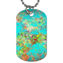 Abstract Garden In Aqua Dog Tag (two Sides) by digitaldivadesigns