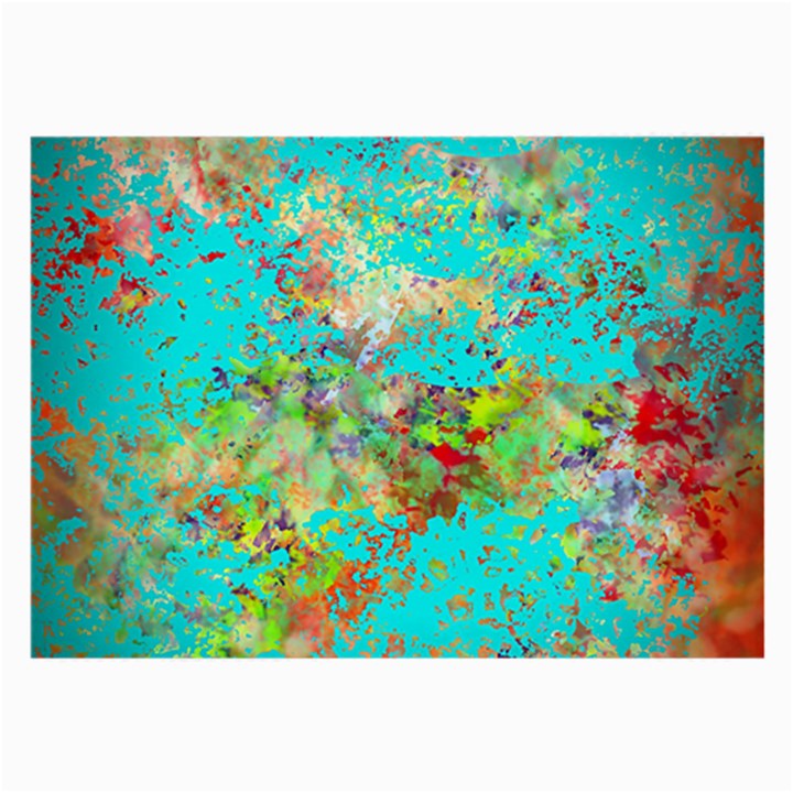 Abstract Garden in Aqua Large Glasses Cloth