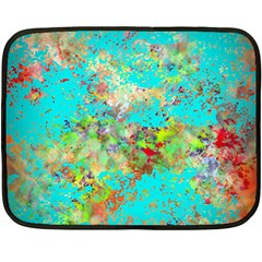 Abstract Garden In Aqua Double Sided Fleece Blanket (mini)  by digitaldivadesigns