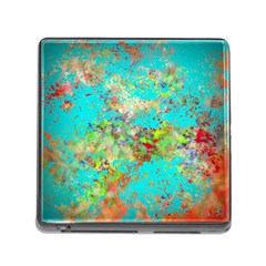 Abstract Garden In Aqua Memory Card Reader (square) by digitaldivadesigns