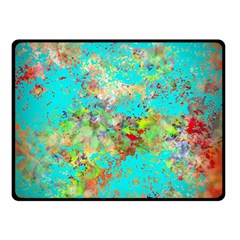 Abstract Garden In Aqua Double Sided Fleece Blanket (small)  by digitaldivadesigns