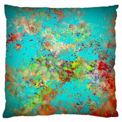 Abstract Garden In Aqua Standard Flano Cushion Cases (one Side)  by digitaldivadesigns