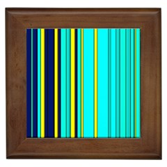 Hot Stripes Aqua Framed Tiles by ImpressiveMoments