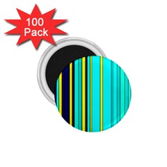 Hot Stripes Aqua 1 75  Magnets (100 Pack)  by ImpressiveMoments