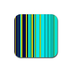 Hot Stripes Aqua Rubber Coaster (square)  by ImpressiveMoments