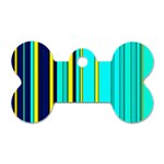 Hot Stripes Aqua Dog Tag Bone (Two Sides) Back