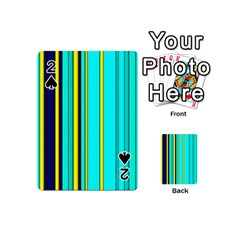 Hot Stripes Aqua Playing Cards 54 (mini)  by ImpressiveMoments