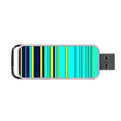 Hot Stripes Aqua Portable Usb Flash (one Side) by ImpressiveMoments