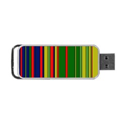 Hot Stripes Grenn Blue Portable Usb Flash (one Side) by ImpressiveMoments